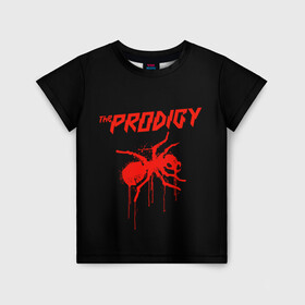 Детская футболка 3D с принтом The Prodigy в Кировске, 100% гипоаллергенный полиэфир | прямой крой, круглый вырез горловины, длина до линии бедер, чуть спущенное плечо, ткань немного тянется | Тематика изображения на принте: 90 е | the prodigy | кит флинт | музыка | муравей | панк | рок | техно | электро