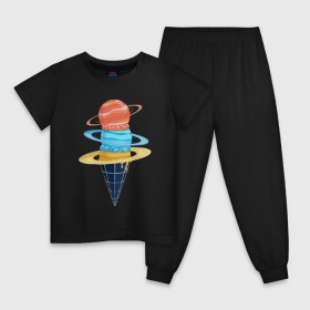 Детская пижама хлопок с принтом Space Ice Cream в Кировске, 100% хлопок |  брюки и футболка прямого кроя, без карманов, на брюках мягкая резинка на поясе и по низу штанин
 | earth | express | futurama | galaxy | ice cream | moon | nasa | planet | space | star | world | астронавт | вселенная | гагарин | галактика | еда | звезда | звезды | земля | космонавт | космос | луна | мир | мороженое | н | наса | небо | планета