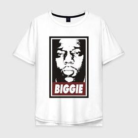 Мужская футболка хлопок Oversize с принтом Biggie в Кировске, 100% хлопок | свободный крой, круглый ворот, “спинка” длиннее передней части | Тематика изображения на принте: 