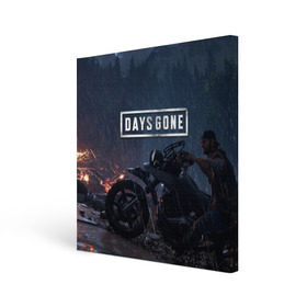 Холст квадратный с принтом Days Gone в Кировске, 100% ПВХ |  | 2019 | days gone | game | poster | ps4 | zombie | жизнь после | зомби | игра