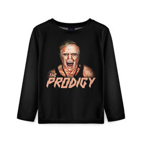 Детский лонгслив 3D с принтом The Prodigy в Кировске, 100% полиэстер | длинные рукава, круглый вырез горловины, полуприлегающий силуэт
 | Тематика изображения на принте: prodigy | the | бигбит | брейкбит | дарование | кит флинт | максим реалити | продиджи | синтипанк | техно | чудо