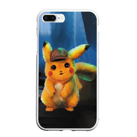 Чехол для iPhone 7Plus/8 Plus матовый с принтом Detective Pikachu в Кировске, Силикон | Область печати: задняя сторона чехла, без боковых панелей | detective pikachu | pikachu | pokemon | детектив пикачу | пика | покемон