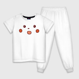 Детская пижама хлопок с принтом Shocked Pikachu meme в Кировске, 100% хлопок |  брюки и футболка прямого кроя, без карманов, на брюках мягкая резинка на поясе и по низу штанин
 | 