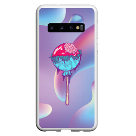 Чехол для Samsung Galaxy S10 с принтом Чупа-чупс для зомби в Кировске, Силикон | Область печати: задняя сторона чехла, без боковых панелей | зомби | леденец | мозги | палочка | психоделика | сосачка | ужасы | чупа чупс