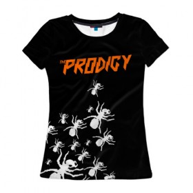 Женская футболка 3D с принтом The Prodigy в Кировске, 100% полиэфир ( синтетическое хлопкоподобное полотно) | прямой крой, круглый вырез горловины, длина до линии бедер | flint | keith | kit | prodigy | кит | продиджи | продижи | протиджи | флинт