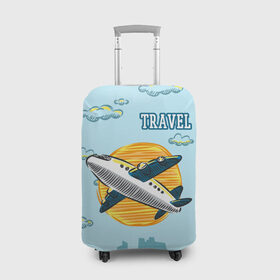 Чехол для чемодана 3D с принтом Путешествия в Кировске, 86% полиэфир, 14% спандекс | двустороннее нанесение принта, прорези для ручек и колес | travel | город | небо | облака | путешествия | самолет | солнце | тревел | туризм