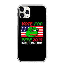 Чехол для iPhone 11 Pro матовый с принтом Vote for pepe в Кировске, Силикон |  | Тематика изображения на принте: bad | dab | frog | good | kek | make pepe great again | pepe | sad | sad frog | vote for pepe | кек | лягушка | мем | мемы | пепе | со смыслом | фрог