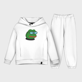 Детский костюм хлопок Oversize с принтом Pepe в Кировске,  |  | bad | dab | frog | good | kek | make pepe great again | pepe | sad | sad frog | vote for pepe | кек | лягушка | мем | мемы | пепе | со смыслом | фрог
