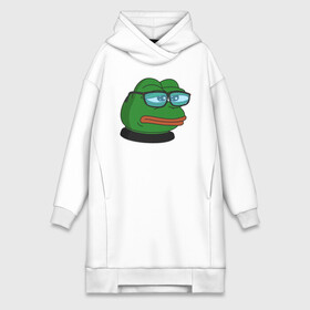 Платье-худи хлопок с принтом Pepe в Кировске,  |  | bad | dab | frog | good | kek | make pepe great again | pepe | sad | sad frog | vote for pepe | кек | лягушка | мем | мемы | пепе | со смыслом | фрог