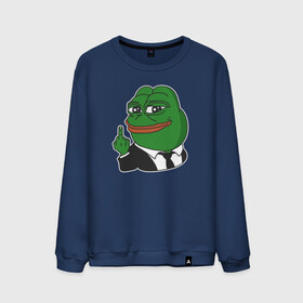 Мужской свитшот хлопок с принтом Pepe  в Кировске, 100% хлопок |  | bad | dab | frog | good | kek | make pepe great again | pepe | sad | sad frog | vote for pepe | кек | лягушка | мем | мемы | пепе | со смыслом | фрог