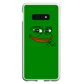 Чехол для Samsung S10E с принтом Pepe в Кировске, Силикон | Область печати: задняя сторона чехла, без боковых панелей | Тематика изображения на принте: bad | dab | frog | good | kek | make pepe great again | pepe | sad | sad frog | vote for pepe | кек | лягушка | мем | мемы | пепе | со смыслом | фрог