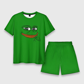 Мужской костюм с шортами 3D с принтом Pepe в Кировске,  |  | bad | dab | frog | good | kek | make pepe great again | pepe | sad | sad frog | vote for pepe | кек | лягушка | мем | мемы | пепе | со смыслом | фрог