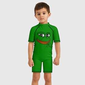 Детский купальный костюм 3D с принтом Pepe в Кировске, Полиэстер 85%, Спандекс 15% | застежка на молнии на спине | bad | dab | frog | good | kek | make pepe great again | pepe | sad | sad frog | vote for pepe | кек | лягушка | мем | мемы | пепе | со смыслом | фрог