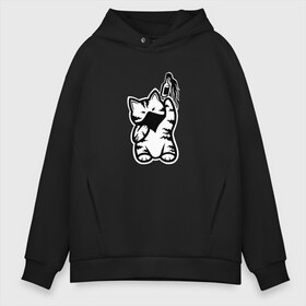 Мужское худи Oversize хлопок с принтом Anarchist Cat Molotov Cocktail в Кировске, френч-терри — 70% хлопок, 30% полиэстер. Мягкий теплый начес внутри —100% хлопок | боковые карманы, эластичные манжеты и нижняя кромка, капюшон на магнитной кнопке | Тематика изображения на принте: banksy | анархист | анархия | бутылка | бэнкси | граффити | киса | киска | коктейль молотова | кот | котейка | котенок | котик | котэ | котя | кошка