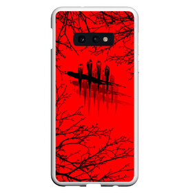 Чехол для Samsung S10E с принтом Dead by Daylight в Кировске, Силикон | Область печати: задняя сторона чехла, без боковых панелей | dead by daylight | ветки | деад бай деад лайт | деревья | жуть | игра | компьютерная игра | красный | красный и черный | кровь | ужасы | черный