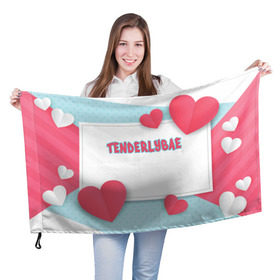 Флаг 3D с принтом Tenderlybae в Кировске, 100% полиэстер | плотность ткани — 95 г/м2, размер — 67 х 109 см. Принт наносится с одной стороны | tenderlybae | twitch | амина | бэйби | в маске | малышка | мирзоева | мэйби | нежная | стримерша | тендерлибае | тендерлибэй