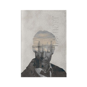 Обложка для паспорта матовая кожа с принтом True Detective в Кировске, натуральная матовая кожа | размер 19,3 х 13,7 см; прозрачные пластиковые крепления | rust | детектив | драма | криминал | мэттью | настоящий | расследования | следователь