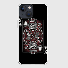 Чехол для iPhone 13 mini с принтом Король пик в Кировске,  |  | game | king | poker | spades | suit | графика | игра | игральная | иллюстрация | казино | карта | картинка | коллаж | король | корона | мантия | масть | мода | орнамент | пики | покер | разбросаны | рисунок | символ