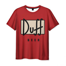 Мужская футболка 3D с принтом Duff в Кировске, 100% полиэфир | прямой крой, круглый вырез горловины, длина до линии бедер | Тематика изображения на принте: beer | duff | duff beer | simpsons | симпсоны