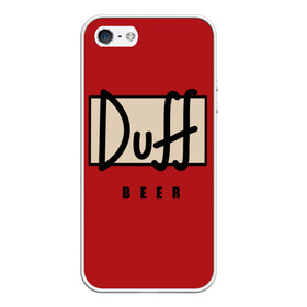Чехол для iPhone 5/5S матовый с принтом Duff в Кировске, Силикон | Область печати: задняя сторона чехла, без боковых панелей | Тематика изображения на принте: beer | duff | duff beer | simpsons | симпсоны