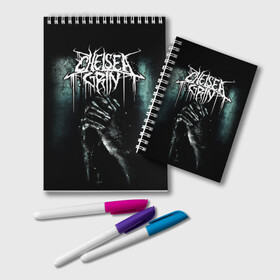 Блокнот с принтом Chelsea Grin в Кировске, 100% бумага | 48 листов, плотность листов — 60 г/м2, плотность картонной обложки — 250 г/м2. Листы скреплены удобной пружинной спиралью. Цвет линий — светло-серый
 | Тематика изображения на принте: chelsea grin | metal | группы | дэткор | метал | музыка | рок