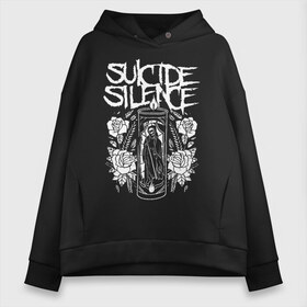 Женское худи Oversize хлопок с принтом Suicide Silence в Кировске, френч-терри — 70% хлопок, 30% полиэстер. Мягкий теплый начес внутри —100% хлопок | боковые карманы, эластичные манжеты и нижняя кромка, капюшон на магнитной кнопке | metal | suicide silence | грув метал | группы | дэткор | метал | музыка | ню метал | рок