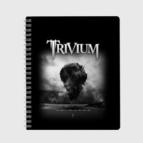 Тетрадь с принтом Trivium в Кировске, 100% бумага | 48 листов, плотность листов — 60 г/м2, плотность картонной обложки — 250 г/м2. Листы скреплены сбоку удобной пружинной спиралью. Уголки страниц и обложки скругленные. Цвет линий — светло-серый
 | trivium | грув метал | группы | метал | музыка | рок | тривиум | трэш метал | хеви метал