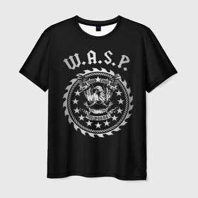 Мужская футболка 3D с принтом W.A.S.P. в Кировске, 100% полиэфир | прямой крой, круглый вырез горловины, длина до линии бедер | w.a.s.p. | wasp | глэм метал | группы | метал | музыка | рок | хард рок | хэви метал | шок рок