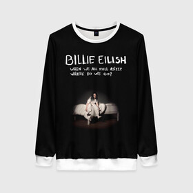 Женский свитшот 3D с принтом Billie Eilish в Кировске, 100% полиэстер с мягким внутренним слоем | круглый вырез горловины, мягкая резинка на манжетах и поясе, свободная посадка по фигуре | ailish | billi | billie eilish | bury a friend | copycat | crown | dont smile at me | lovely | music | my boy | party favor | pop | били | билли айлиш | музыка | певица | поп | эйлиш