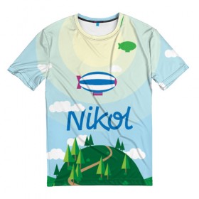 Мужская футболка 3D с принтом Nikol Country в Кировске, 100% полиэфир | прямой крой, круглый вырез горловины, длина до линии бедер | 