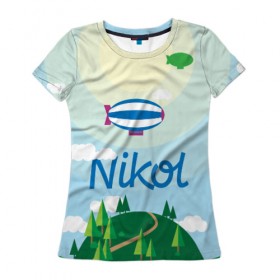 Женская футболка 3D с принтом Nikol Country в Кировске, 100% полиэфир ( синтетическое хлопкоподобное полотно) | прямой крой, круглый вырез горловины, длина до линии бедер | 