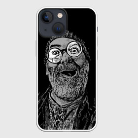 Чехол для iPhone 13 mini с принтом Старый хипстер в Кировске,  |  | beard | curve | hat | hipster | man | mou | mustache | old | open | round | sports | бешеный | борода | взгляд | графика | дикий | иллюстрация | картинка | кривой | круглые | мода | мужчина | открытый | очки | рисунок | рот | спортивная