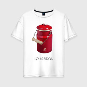 Женская футболка хлопок Oversize с принтом Louis Bidon в Кировске, 100% хлопок | свободный крой, круглый ворот, спущенный рукав, длина до линии бедер
 | антитренд | луи витон