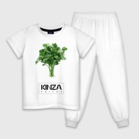 Детская пижама хлопок с принтом KINZA в Кировске, 100% хлопок |  брюки и футболка прямого кроя, без карманов, на брюках мягкая резинка на поясе и по низу штанин
 | kinzo | антитренд | кинзо