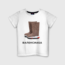 Детская футболка хлопок с принтом Валенсиаga в Кировске, 100% хлопок | круглый вырез горловины, полуприлегающий силуэт, длина до линии бедер | balenciaga | антитренд | баленсиага