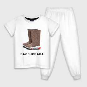 Детская пижама хлопок с принтом Валенсиаga в Кировске, 100% хлопок |  брюки и футболка прямого кроя, без карманов, на брюках мягкая резинка на поясе и по низу штанин
 | balenciaga | антитренд | баленсиага