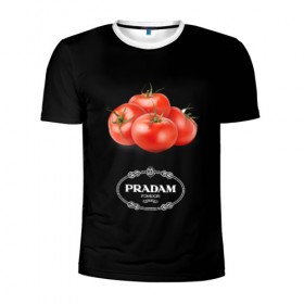 Мужская футболка 3D спортивная с принтом PRADAM в Кировске, 100% полиэстер с улучшенными характеристиками | приталенный силуэт, круглая горловина, широкие плечи, сужается к линии бедра | антитренд | прада