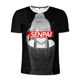 Мужская футболка 3D спортивная с принтом Anime (Senpai 5) в Кировске, 100% полиэстер с улучшенными характеристиками | приталенный силуэт, круглая горловина, широкие плечи, сужается к линии бедра | ahegao | anime | manga | sempai | senpai | аниме | ахегао | манга | семпай | сенпай