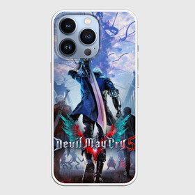 Чехол для iPhone 13 Pro с принтом Devil May Cry 5 в Кировске,  |  | Тематика изображения на принте: capcom | demon | devil | devil may cry | dmc | game | город | демон | демоны | демоны тоже плачут | игра | меч | слэшер | человек