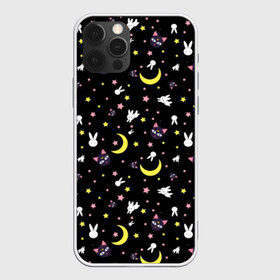 Чехол для iPhone 12 Pro Max с принтом Sailor Moon Pattern в Кировске, Силикон |  | Тематика изображения на принте: аниме | детский | зайчик | зая | звезды | кролик | луна в матроске | матросска | месяц | милота | милый | небо | паттерн | сейлор мун | черный