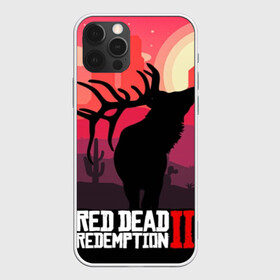 Чехол для iPhone 12 Pro с принтом RDR II в Кировске, силикон | область печати: задняя сторона чехла, без боковых панелей | gta | rdr 2 | red dead redemption 2 | west | дикий запад | добыча | закат солнца | игра | кактусы | каньон | квест | легендарный олень в rdr 2 | новинки игр | рога оленя