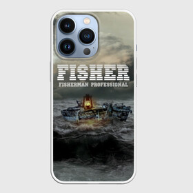 Чехол для iPhone 13 Pro с принтом Профессиональный рыбак в Кировске,  |  | fish | fisher | fisherman | fishman | анорак | костюм для рыбалки | костюм рыбака | лодка | непогода | подарок рыбаку | профессиональный рыбак | рыба | рыбаку | рыбалка | рыбацкая | шторм | шхуна