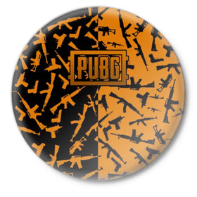 Значок с принтом PUBG в Кировске,  металл | круглая форма, металлическая застежка в виде булавки | 