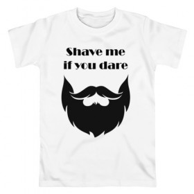 Мужская футболка хлопок с принтом Shave me в Кировске, 100% хлопок | прямой крой, круглый вырез горловины, длина до линии бедер, слегка спущенное плечо. | barbershop | барбершоп | борода | бритье | настоящий мужик | усы