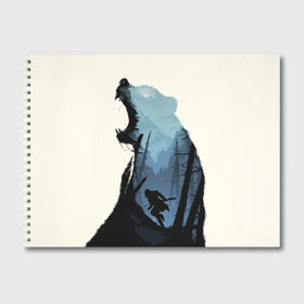 Альбом для рисования с принтом Хищник в Кировске, 100% бумага
 | матовая бумага, плотность 200 мг. | animal | животное | зверь | лес | медведь | охотник | хищник