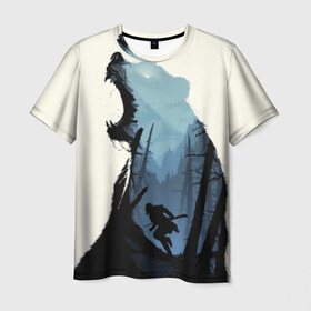 Мужская футболка 3D с принтом Хищник в Кировске, 100% полиэфир | прямой крой, круглый вырез горловины, длина до линии бедер | animal | животное | зверь | лес | медведь | охотник | хищник