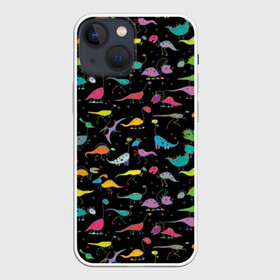 Чехол для iPhone 13 mini с принтом Светящиеся динозавры в Кировске,  |  | динозавр | дракон | текстура | чешуя