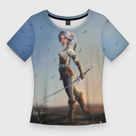 Женская футболка 3D Slim с принтом Дикая Охота в Кировске,  |  | ciri | gerald | wild hunt | witcher | ведьмак | геральд | дикая охота | цири