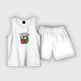Детская пижама с шортами хлопок с принтом Pepe в Кировске,  |  | bad | dab | frog | good | kek | make pepe great again | pepe | sad | sad frog | vote for pepe | кек | лягушка | мем | мемы | пепе | со смыслом | фрог