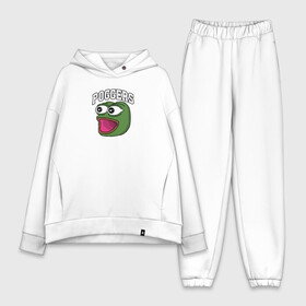 Женский костюм хлопок Oversize с принтом Pepe в Кировске,  |  | bad | dab | frog | good | kek | make pepe great again | pepe | sad | sad frog | vote for pepe | кек | лягушка | мем | мемы | пепе | со смыслом | фрог